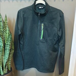 The North Face Forest Green Pullover with Lime Accent